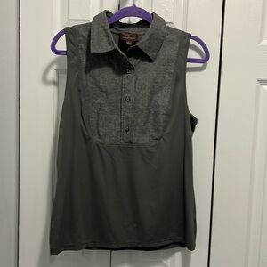Under Cover Agent top -wear under v necks or cardigans - gray with collar $10 L